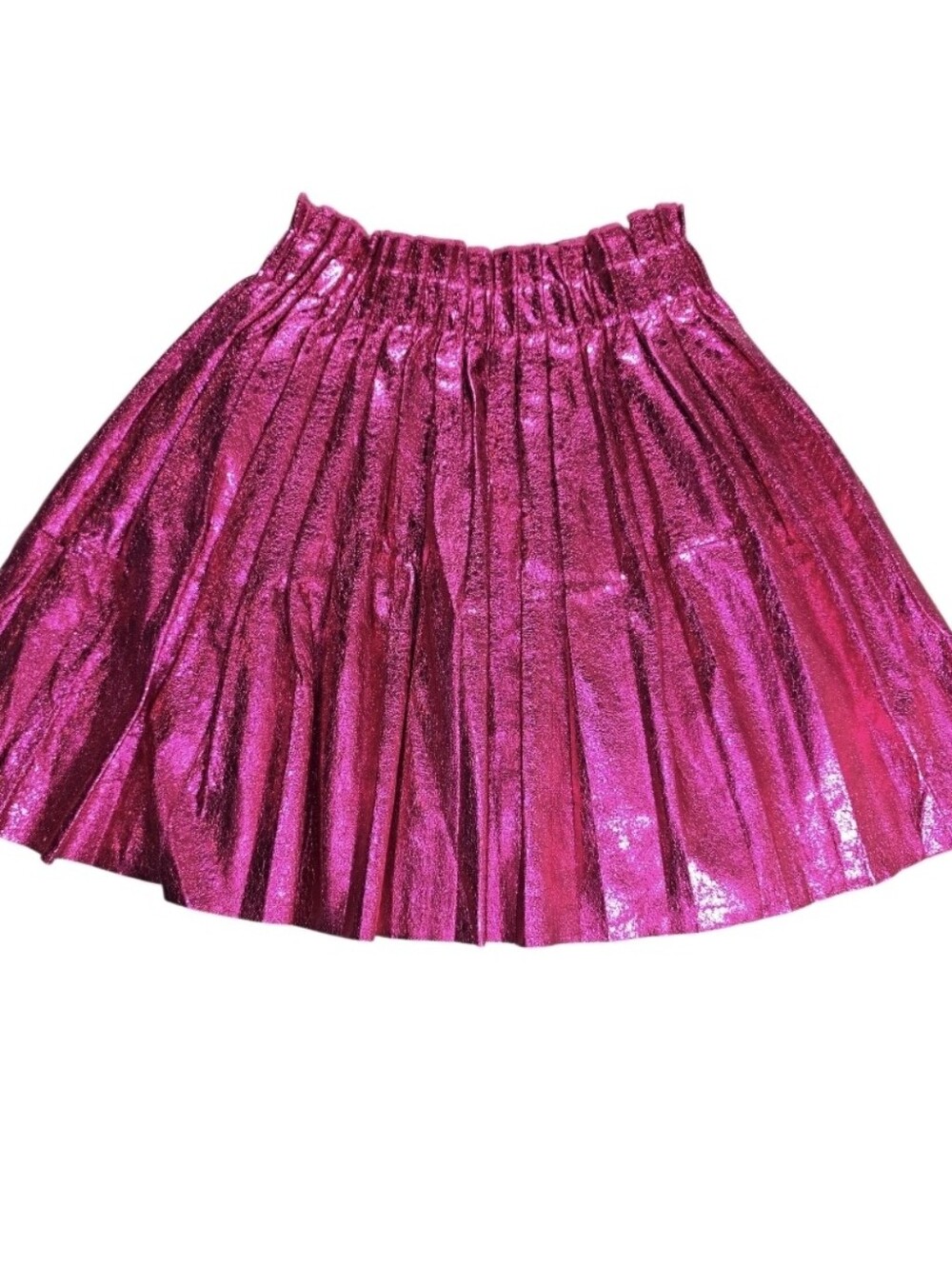 Lola + The Boys Girls Size 12 Metallic Hot Pink Pleated Skirt